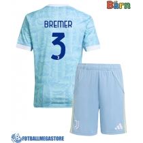 Fotballdrakt Barn Juventus Gleison Bremer #3 Bortedraktsett 2025-26 Kortermet (+ Korte bukser)